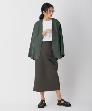 ICB 【洗える】 Unleash ノーカラージャケット ダークカーキ系