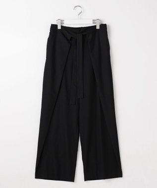 自由区 L 【SHIHOさん着用】フロントディテールラップワイド パンツ ブラックⅡ