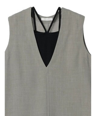 Green Parks ＳＥＴ２点ベスト＋マルチストラップワンピース Gray