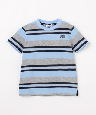 J.PRESS KIDS 【100-130cm】マルチボーダー 半袖Ｔシャツ サックスブルー