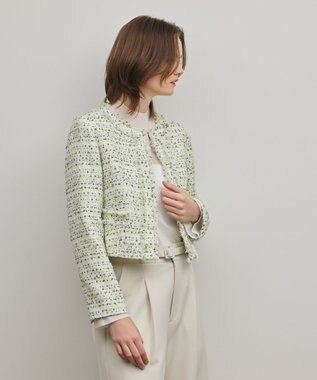 GRACE CONTINENTAL ミックスツイードジャケット イエロー