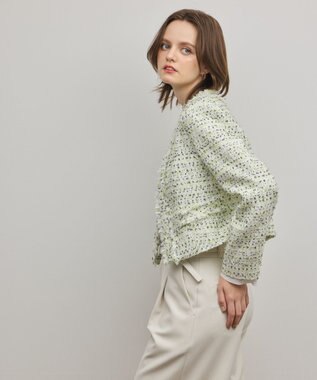 GRACE CONTINENTAL ミックスツイードジャケット イエロー