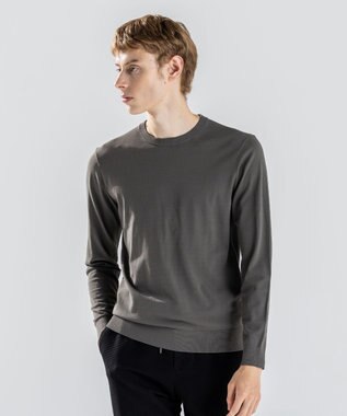 JOSEPH HOMME 【ストレッチ】リュクスレーヨン　クルーネック長袖ニット ダークグリーン系