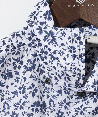 JOSEPH ABBOUD 【サスティナブル】コットンリヨセルリネンフラワープリント シャツ ネイビー系5