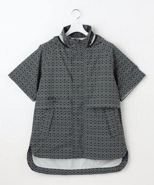 23区GOLF 【MEN】モノグラム レインブルゾン 2WAYストレッチ 透湿防水 防風 撥水 ポケッタブル ブラック系5