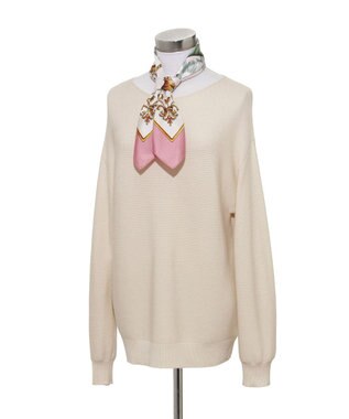 MOONBAT PAUL&JOE ACCESSOIRES(ポール & ジョー) シルクスカーフ 空 オーステルリッツ記念柱 ネコと毛糸 気球 65cm×65cm 手洗いOK ピンク