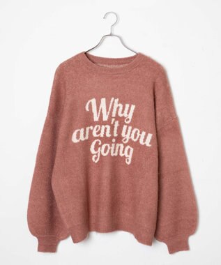 WEGO フラッフィーロゴジャガードニットプルオーバー ピンク