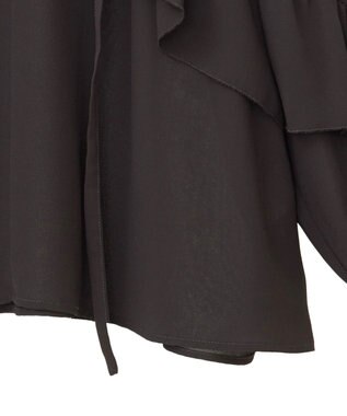 YECCA VECCA シアーラッフルブラウス Brown