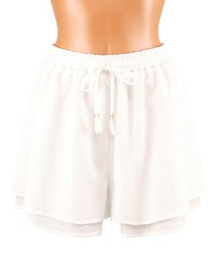 San-ai Resort（三愛水着楽園） 楊柳　ショートパンツ　M・L　【San-ai Resort（サンアイリゾート）】 ホワイト