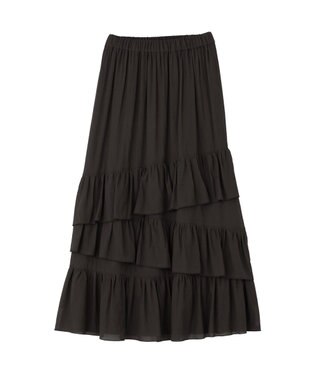 YECCA VECCA アシメラッフルスカート Black