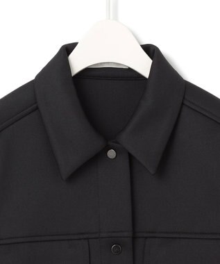 ICB 【洗える】 コンパクトダンボールニット ジャケット ブラック系