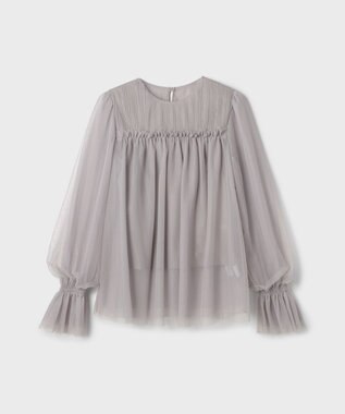 GRACE CONTINENTAL チュールタイブラウス グレー