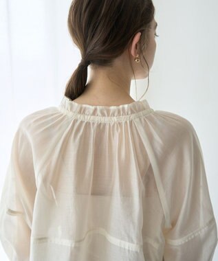 YECCA VECCA バルーンスリーブシアーシャツ Off White