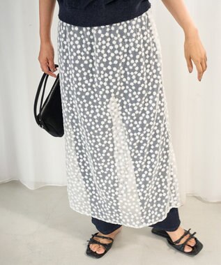 UNFILO L エンブロイダリー レーススカート エクリュ