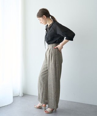 YECCA VECCA バルーンスリーブシアーシャツ Black