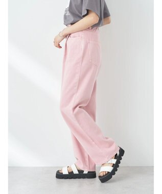 earth music&ecology タックルーズデニムパンツ Pink