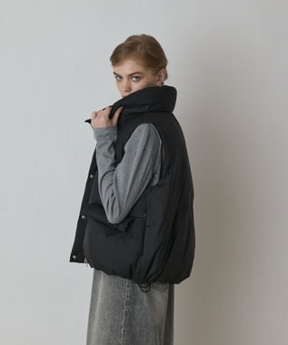 GRACE CONTINENTAL スタンドカラーダウンベスト ブラック