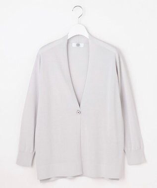 J.PRESS LADIES COOL ヴィスコース ミドル丈 カーディガン ライトグレー系