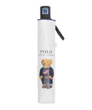 MOONBAT 【自動開閉】POLO RALPH LAUREN 遮光 晴雨兼用 折りたたみ日傘 無地 ポロベア オフ