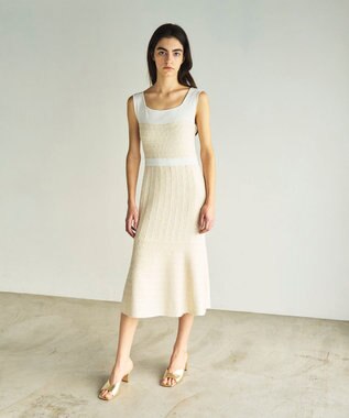 GRACE CONTINENTAL ツイードマーメイドニットワンピース キナリ