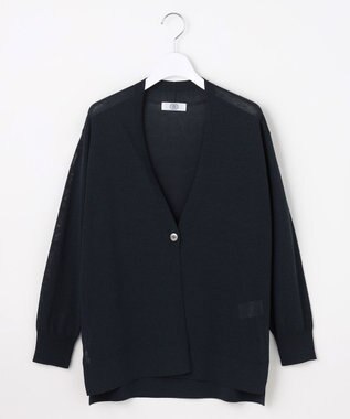 J.PRESS LADIES COOL ヴィスコース ミドル丈 カーディガン ネイビー系