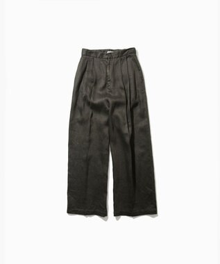 ATON GARMENT DYED LINEN SATIN | ワイドパンツ CHARCOAL GRAY