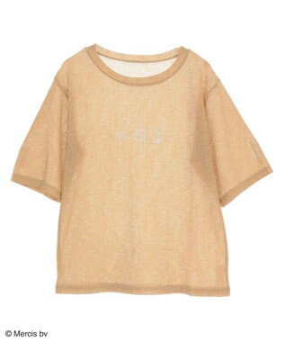 Green Parks ｍｉｆｆｙ／シアーリブプリントＴシャツ Beige