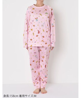 tsumori chisato SLEEP パジャマ　長袖　長ズボン　ルームウエア　綿100%　スムース素材　/ワコール　UDX543 ピンク