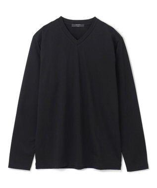 JOSEPH HOMME スビンソフトジャージー　Vネック長袖カットソー ブラック系
