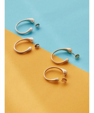 AMERICAN HOLIC 変形フープメタルピアス Silver