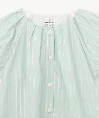 組曲 KIDS 【110-140㎝】サマーストライプ ブラウス セージ系1