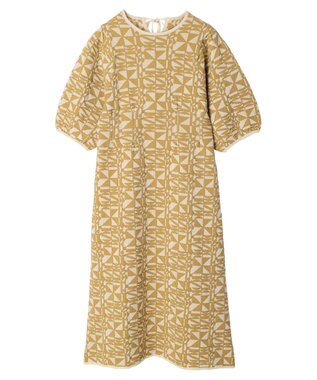 Green Parks ａ．ニットジャガード柄ワンピース Yellow