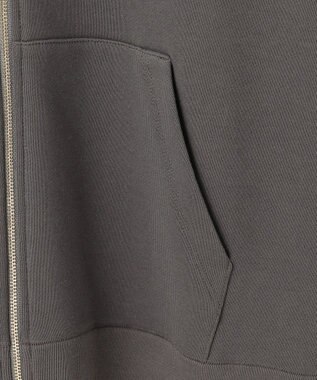 自由区 L クリアループバックジップ パーカー スレート