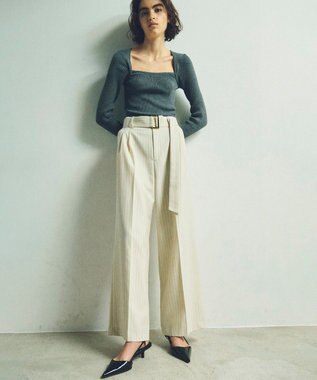 ピンストライプワイドパンツ