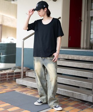 WEGO 【ユニセックス着用ITEM/MLサイズ展開】UネックT（SS） ブラック