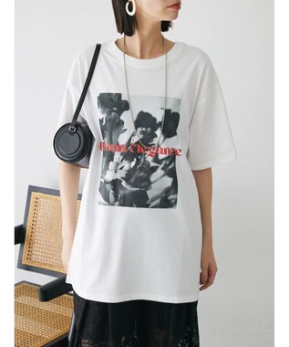 Green Parks レトロフラワーロゴ入りプリントＴシャツ Off White