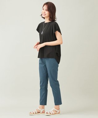 ANY 【ウエストゴム/ストレッチ/UVカット】大人の7daysデイリー パンツ ブルーグリーン