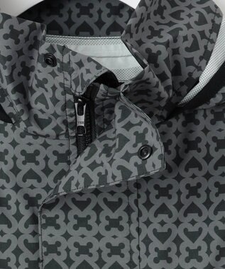 23区GOLF 【MEN】モノグラム レインブルゾン 2WAYストレッチ 透湿防水 防風 撥水 ポケッタブル ブラック系5