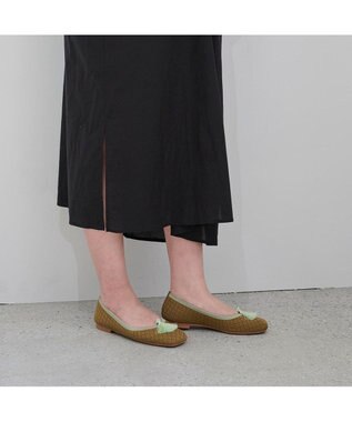 ing <ing>【サステナブル】２WAYスクエアトゥニットパンプス ベージュコンビ