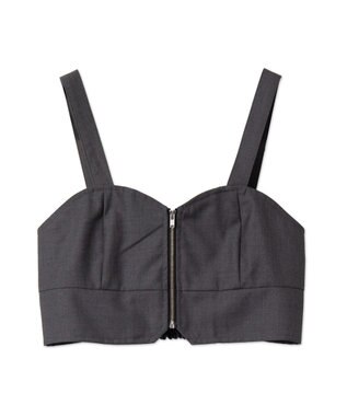 WEGO ジップビスチェ 杢グレー