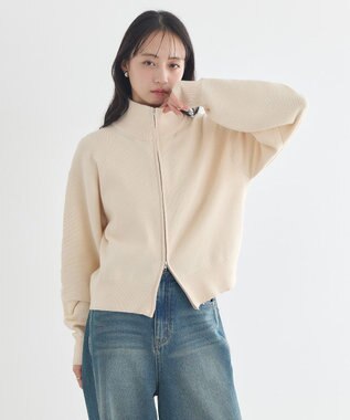 earth music&ecology ダブルジップカーディガン Ivory