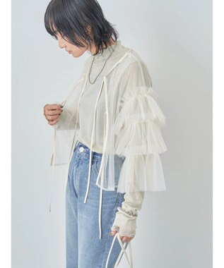 Green Parks ・ＥＬＥＮＣＡＲＥ　ＤＵＥ　２ｗａｙチュールブラウス Ivory