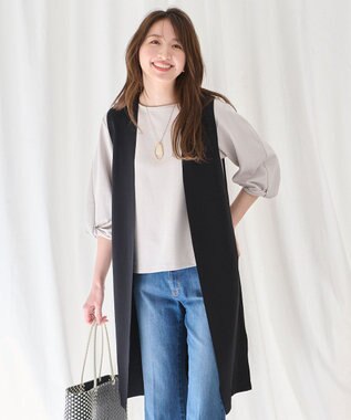  【洗濯機可/接触冷感】クールタッチニットジレ