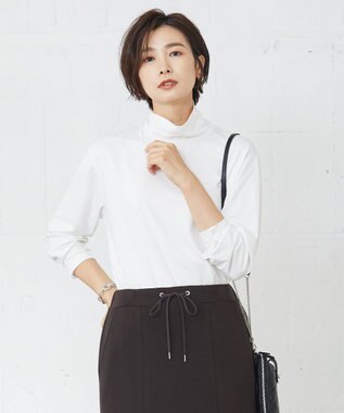 J.PRESS LADIES S タートルジャージー カットソー アイボリー系