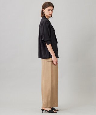 ICB 【接触冷感・UVケア・速乾・洗える】シルクエステルタフタ ブラウスジャケット ブラック系