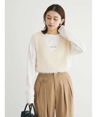 Green Parks ・Ｐｅｔｉｔ　Ｆｌｅｕｒ　シャギーニットベスト Ivory
