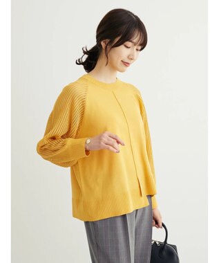 Green Parks ショルダーメッシュニットプルオーバー Orange