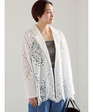 Te chichi ケミカルレースコットンジャケット オフホワイト