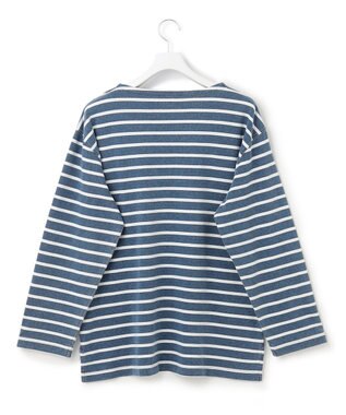 J.PRESS YORK STREET 【UNISEX】インディゴボーダーロングTシャツ サックスブルー系1