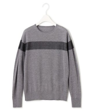 ICB L 【洗える】 レースコンビハイゲージ プルオーバー グレー系